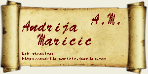 Andrija Maričić vizit kartica